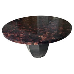 Sculptural Modern Tessellated Bone and Ebonized Wood Center Table by Oly