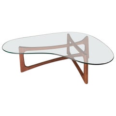 Sculptural Modern Walnut and Glass Coffee Table by Adrian Pearsall Sculptural Modern Walnut and Glass Coffee Table by Adrian Pearsall