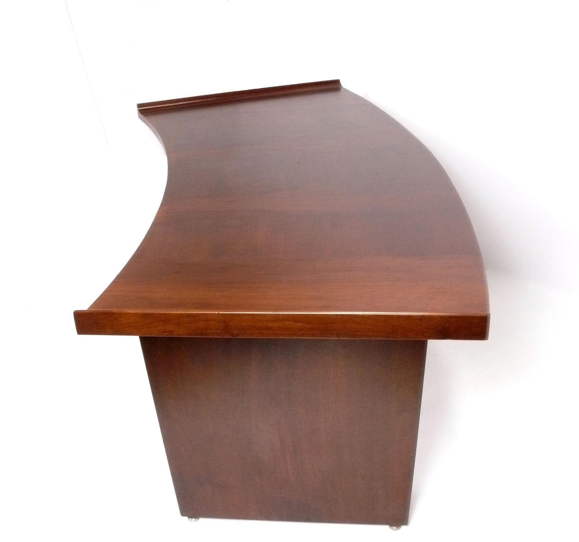 Mid-Century Modern Sculptural Modern Walnut Desk by Harvey Probber For Sale
