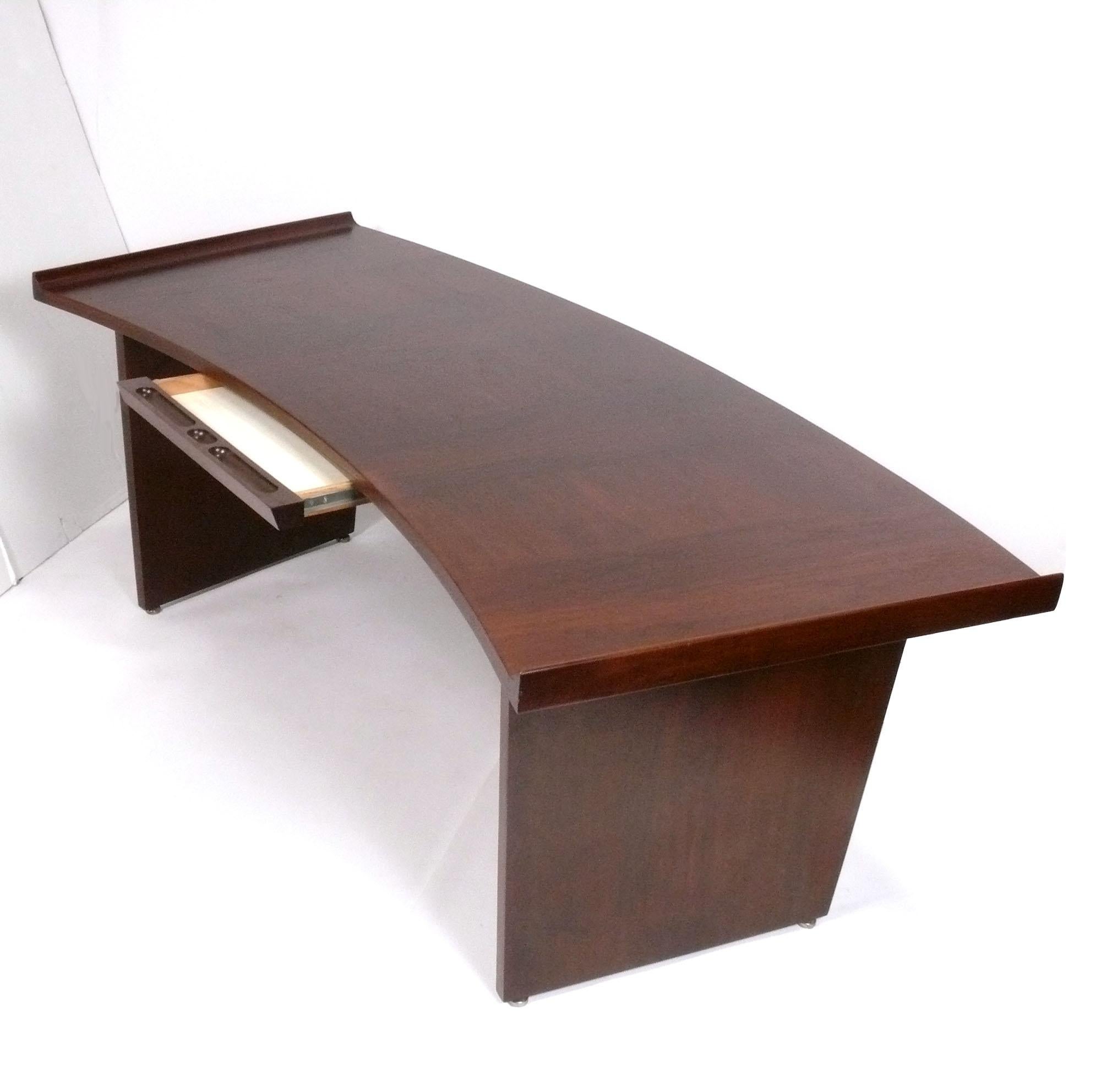 American Sculptural Modern Walnut Desk by Harvey Probber For Sale