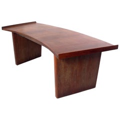 Sculptural Modern Walnut Desk by Harvey Probber