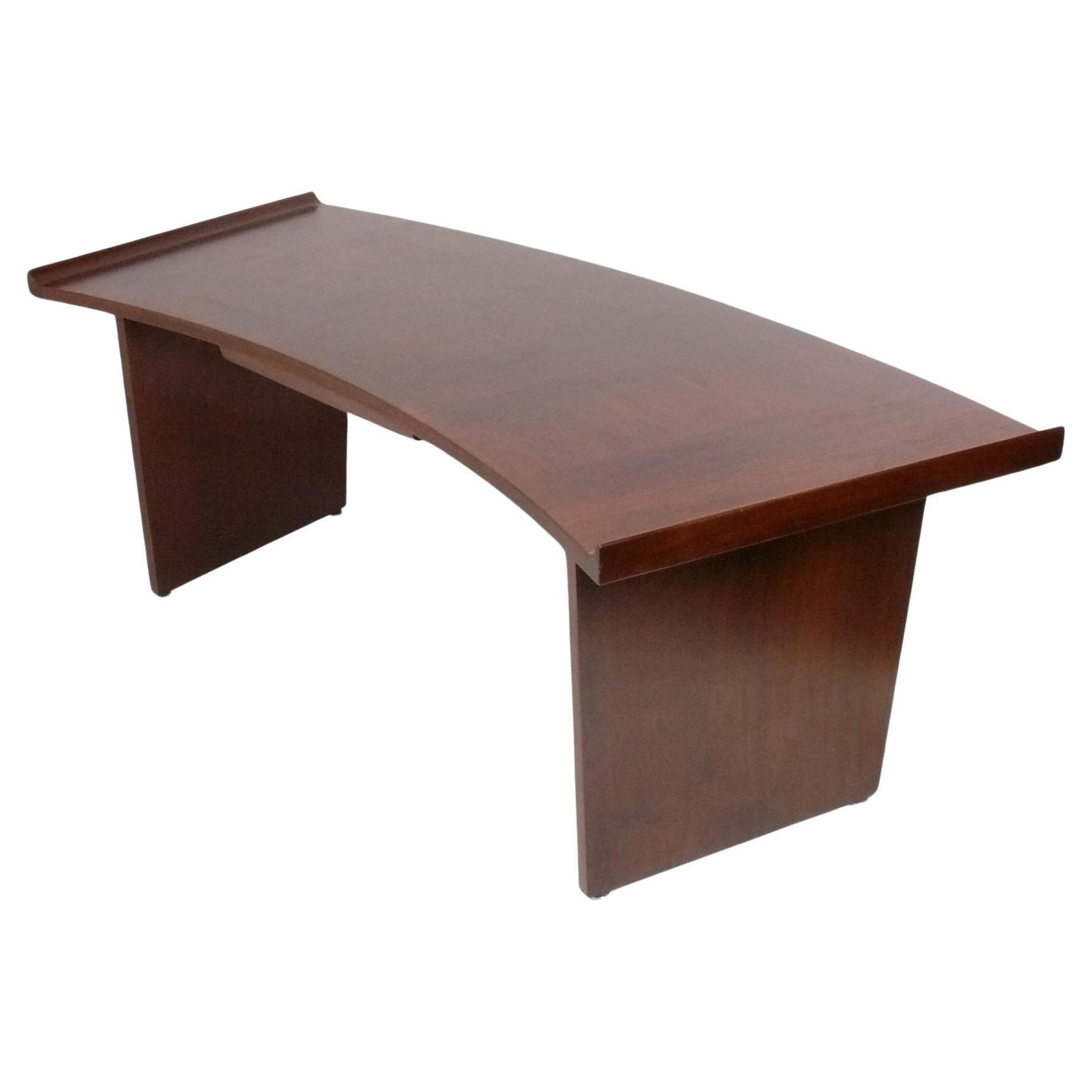 Sculptural Modern Walnut Desk by Harvey Probber