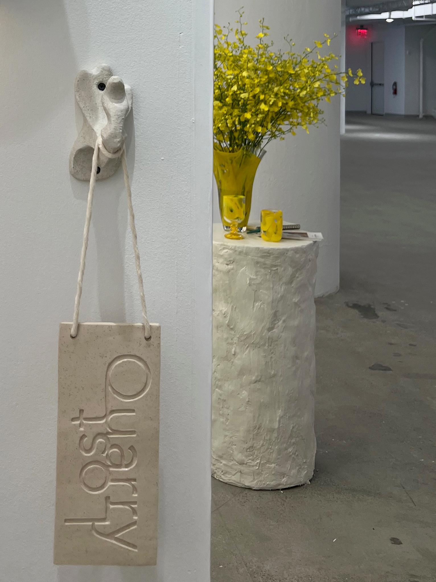 Sculptural Modern White Glazed Ceramic Decorative Hook - Lost Quarry In New Condition For Sale In Brooklyn, NY