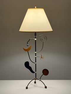 Sculptural Modernist Articulating Table Lamp w/ Abstract Mobile Style Elements