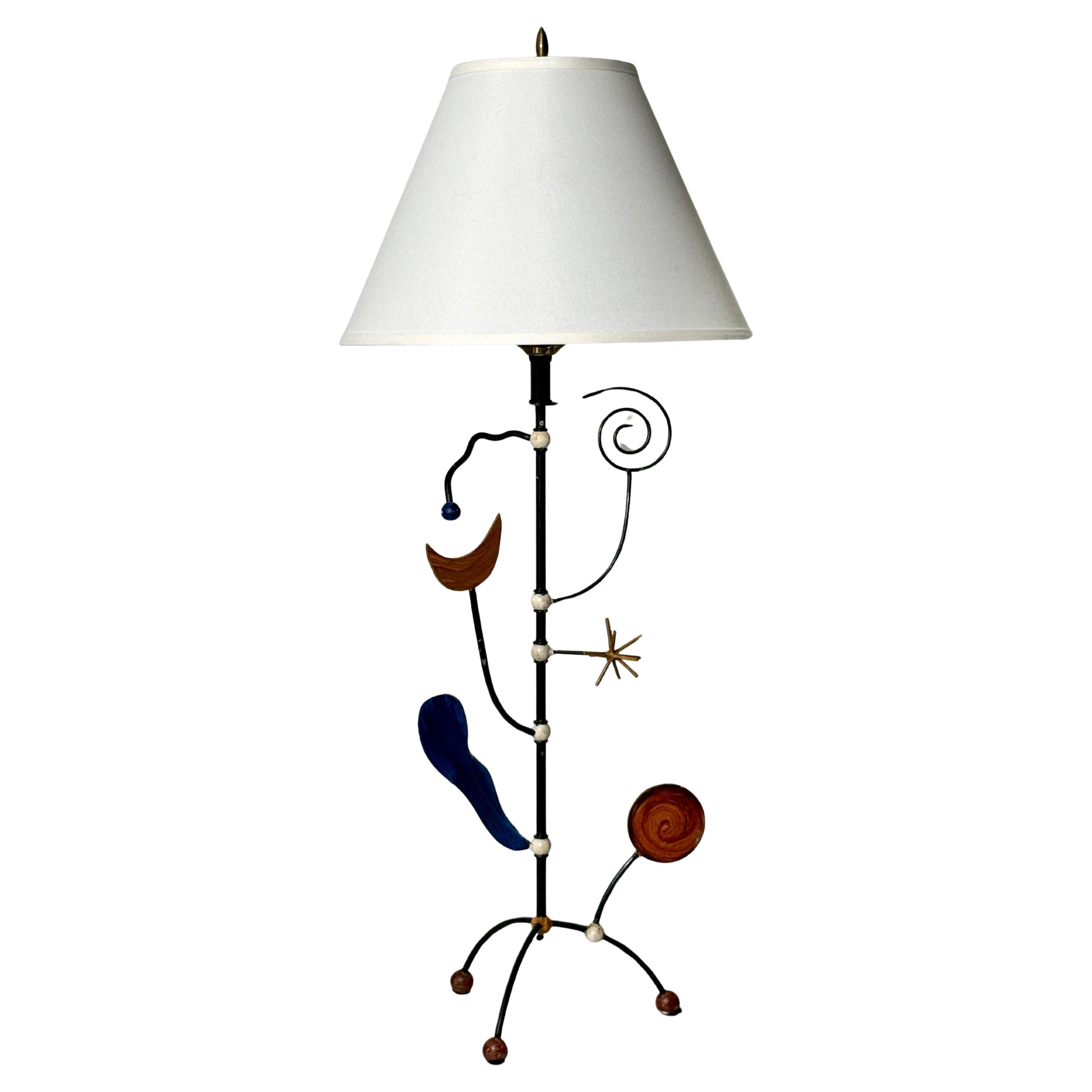 Sculptural Modernist Articulating Table Lamp w/ Abstract Mobile Style Elements