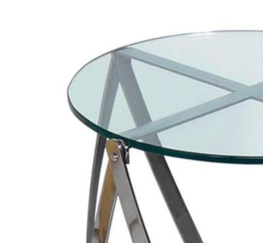 American Sculptural Modernist Chromed Metal Table by John Vesey