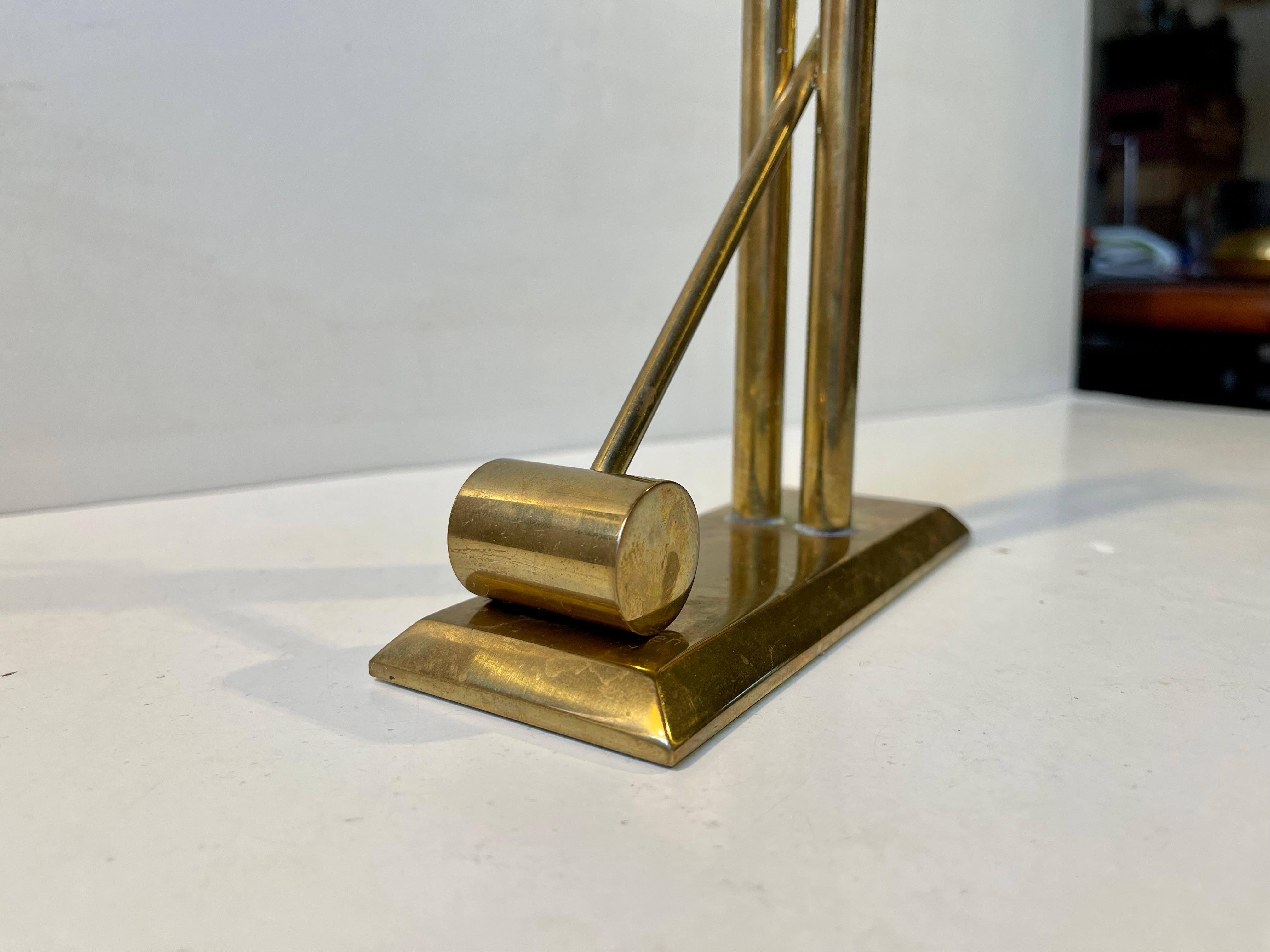Mid-Century Modern Sculptural Modernist Counterweight Paperweight in Bronze For Sale