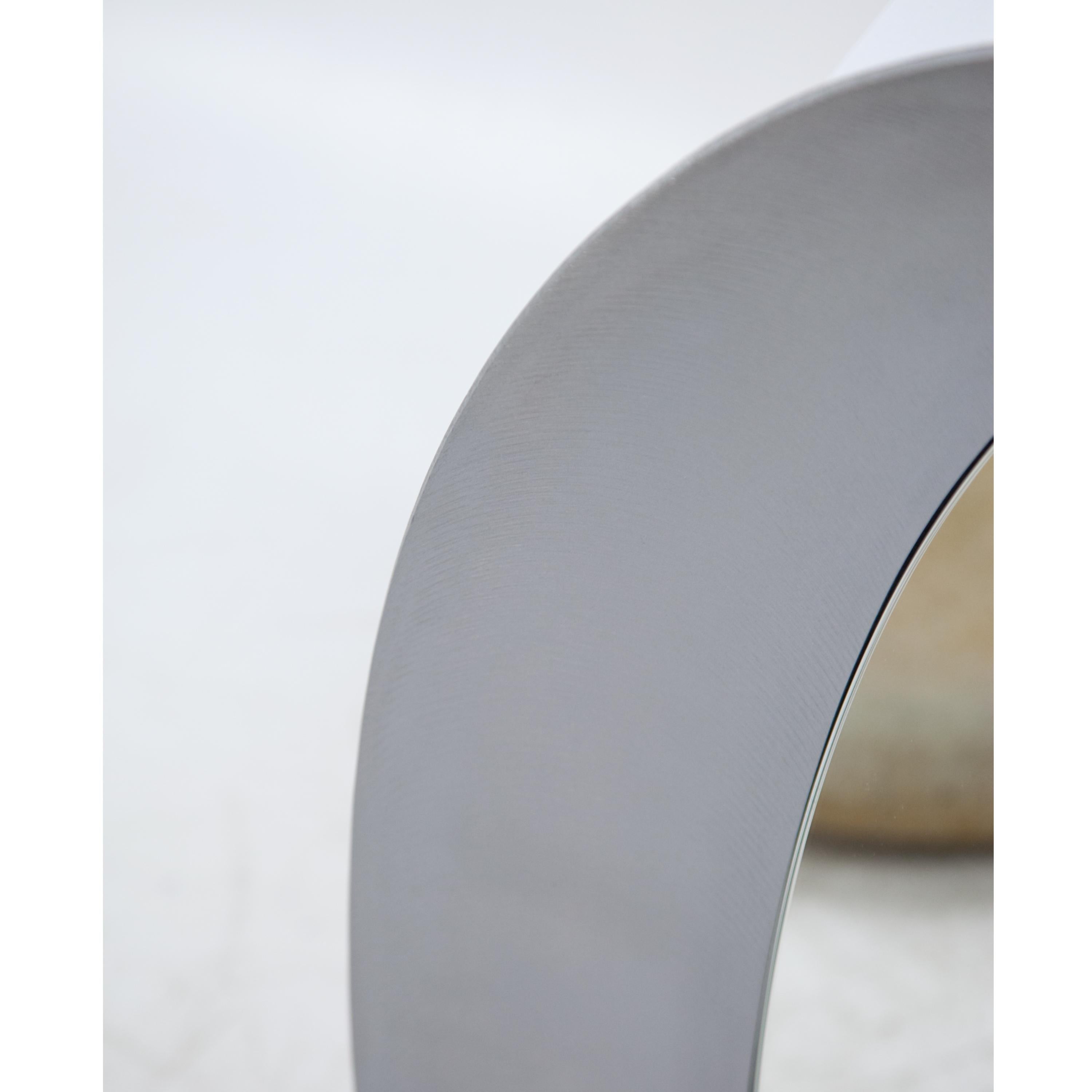 Italian Sculptural Modernist Oval Mirror by Artist Lorenzo Burchiellaro For Sale
