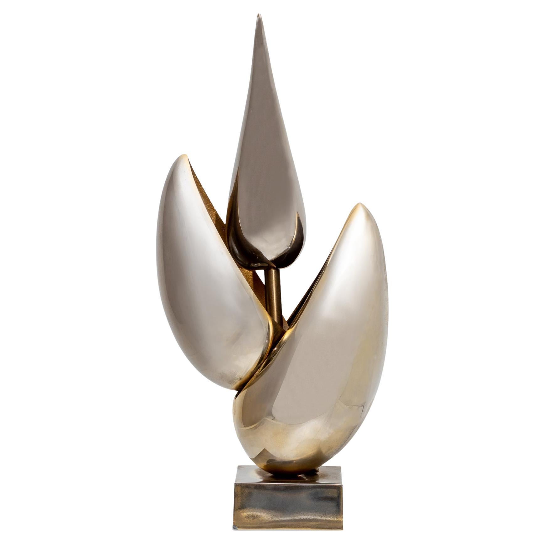 Skulpturale modernistische Tischlampe von Michel Armand