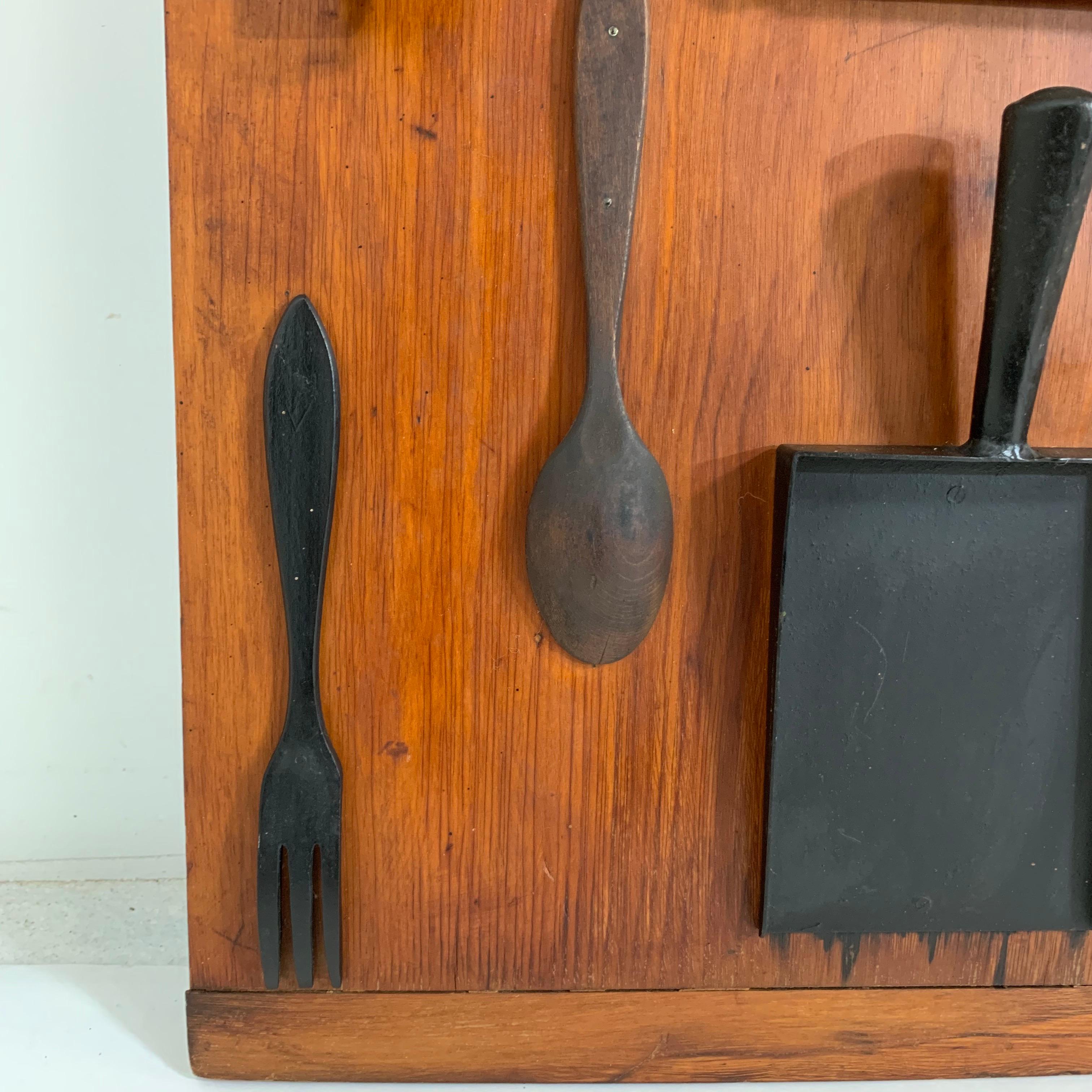 Sculptural Modernist Wall Display of 18th and 19th Century Baking Tools In Good Condition In Peabody, MA