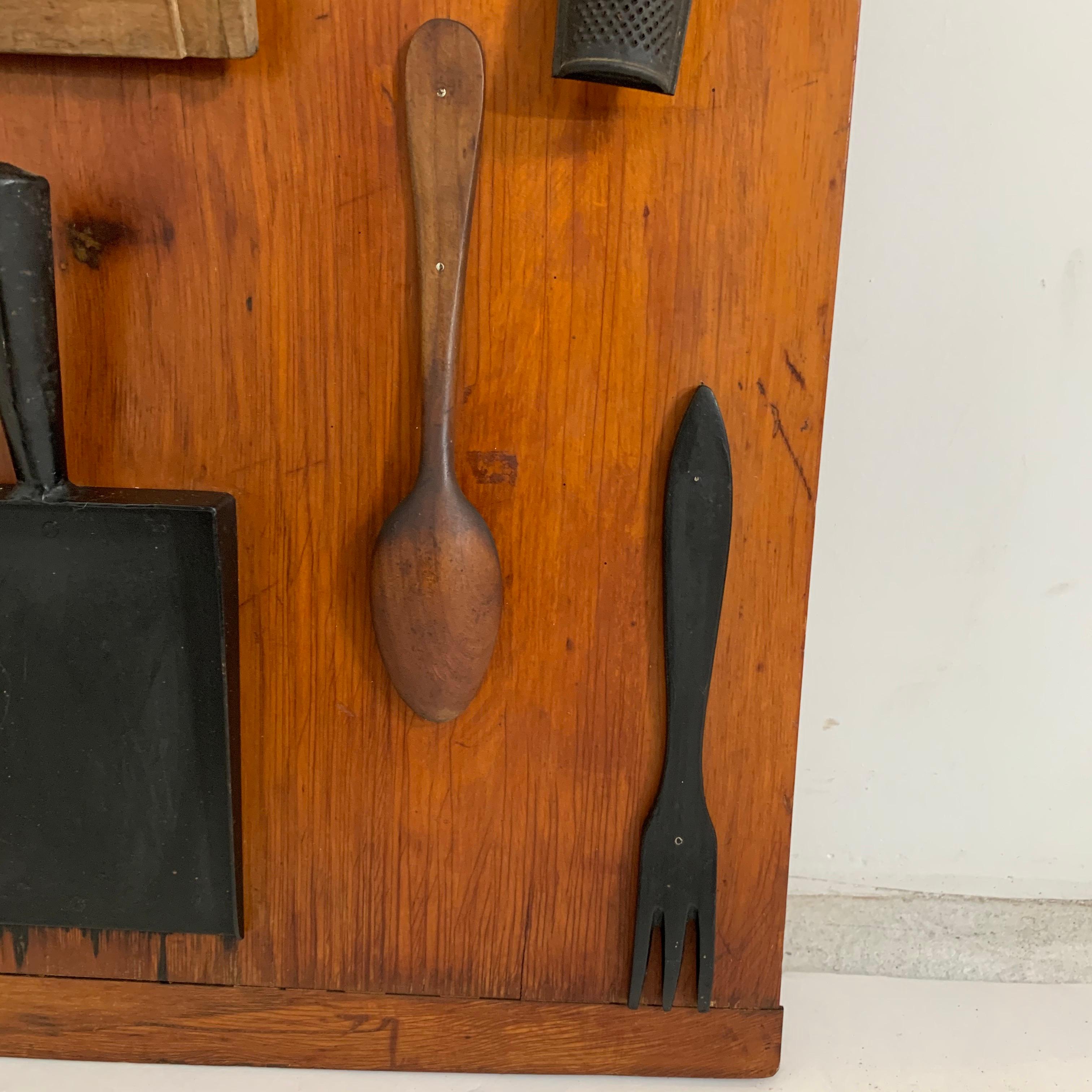 Metal Sculptural Modernist Wall Display of 18th and 19th Century Baking Tools