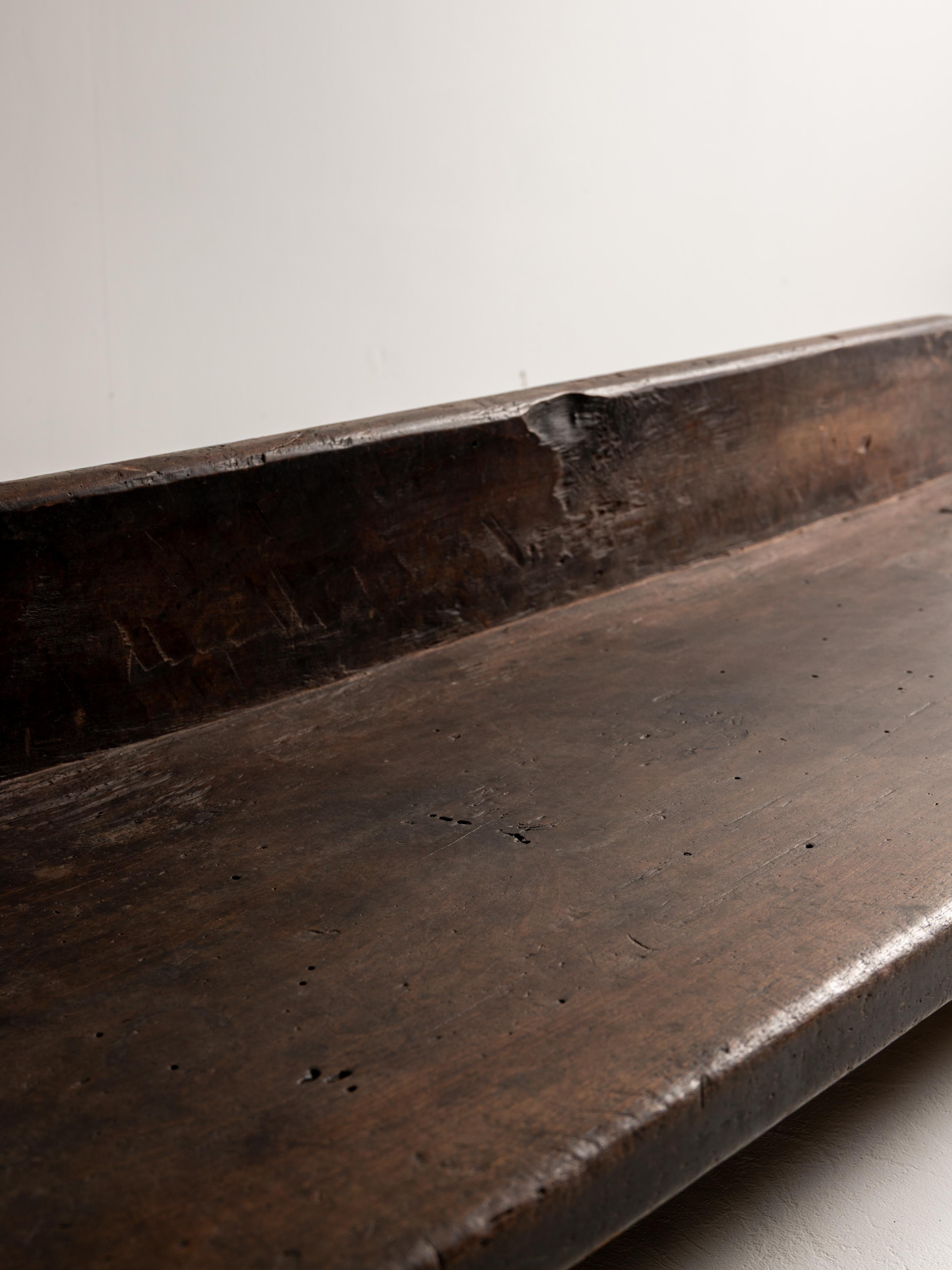 Prehistoric Bench Sculptural Monolithic Wood Form 19th Century Primitive Bench, Wabi Sabi ...