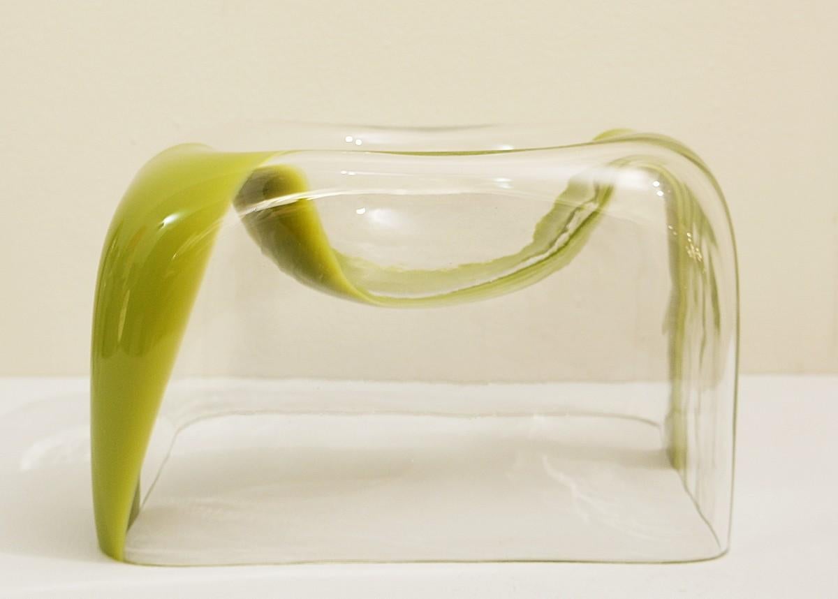 Mid-Century Modern Sculptural Murano Glass Vase by Carlo Nason for Mazzega, Italy, 1970s For Sale