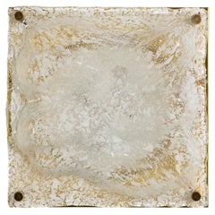 Lámpara de pared escultural de cristal de Murano «Ice» con placa trasera de latón, Italia, década de 1970