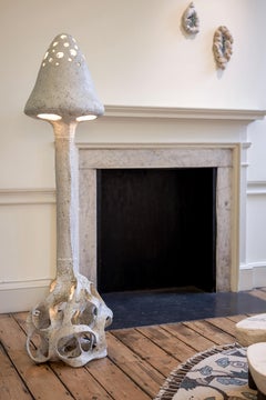 Sculptural Mushroom Ceramic Floor Lamp by Agnès Debizet, France