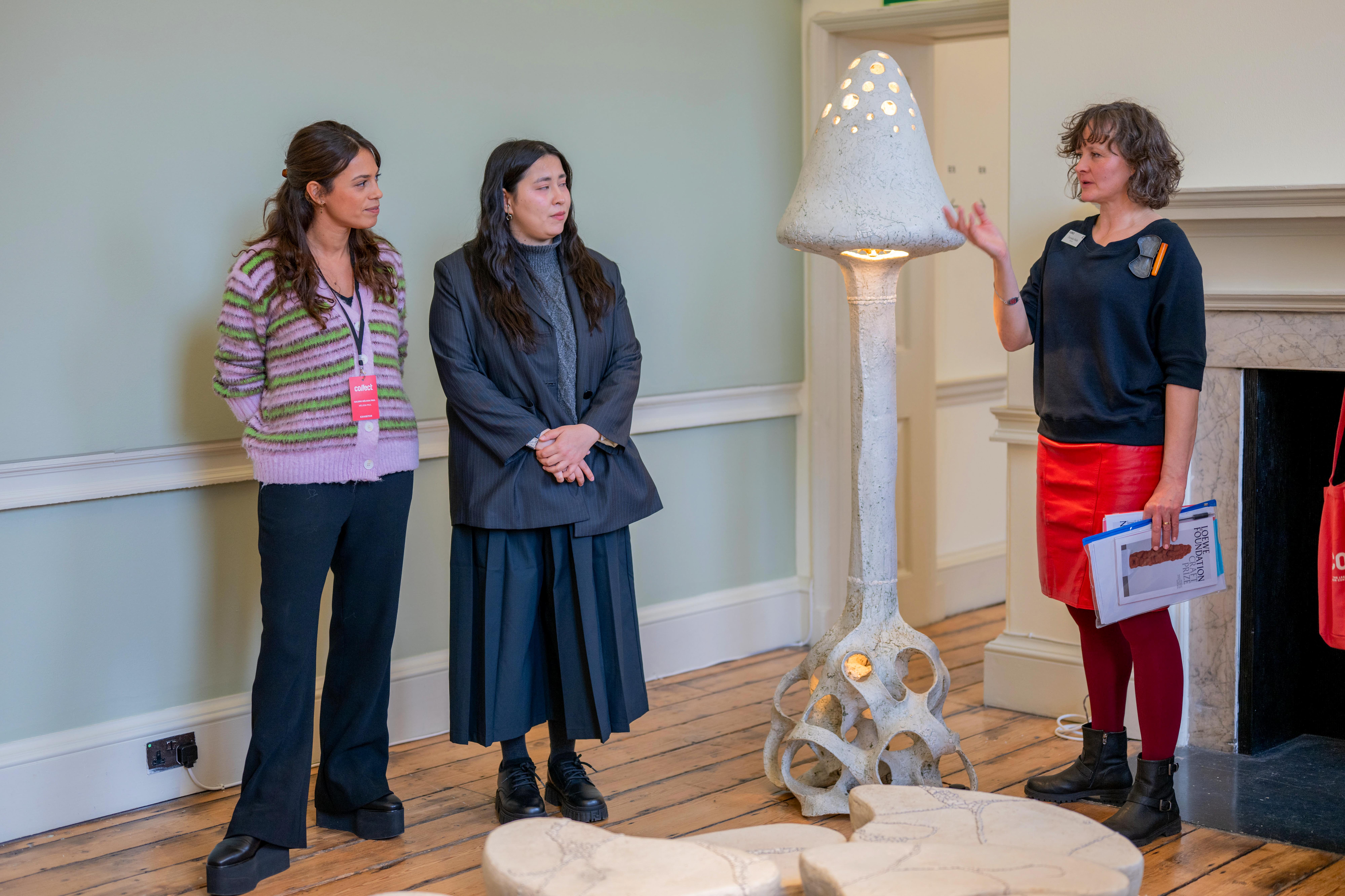 French Sculptural Mushroom Ceramic Floor Lamp by Agnès Debizet, France For Sale