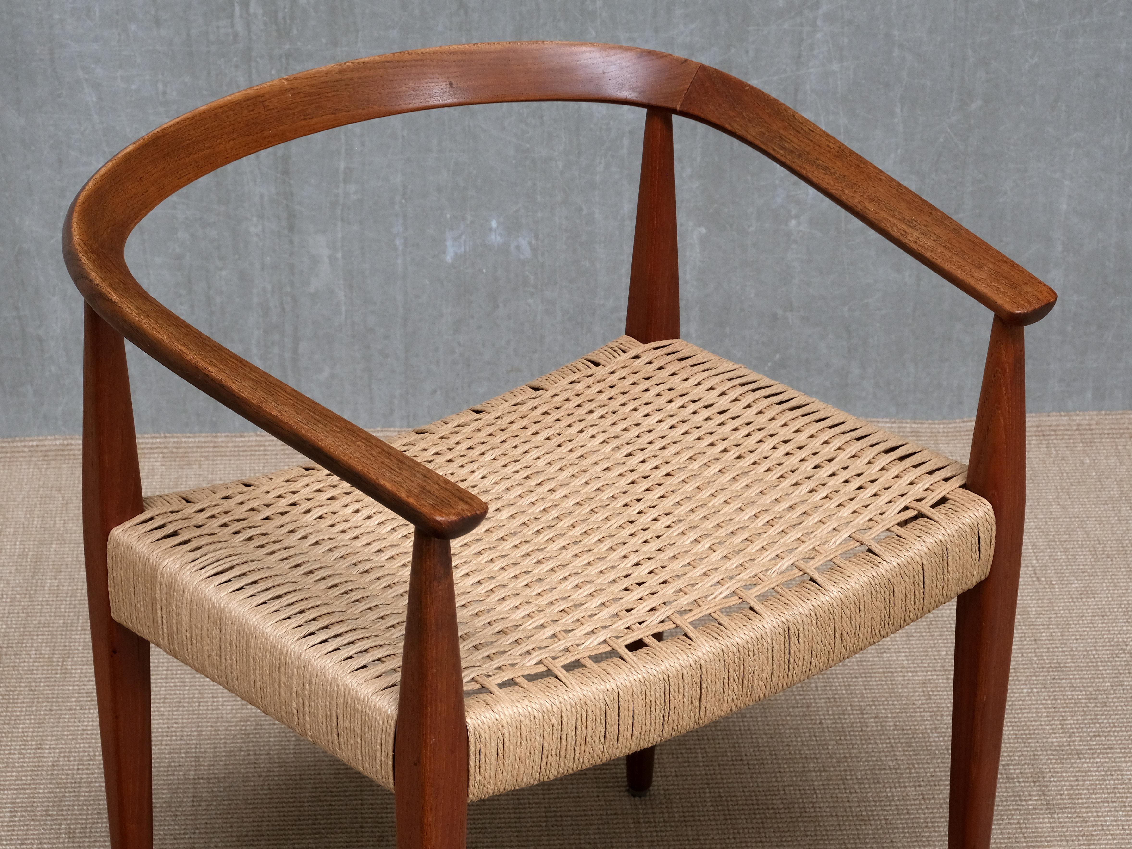 Milieu du XXe siècle Sculptural Nanna Ditzel Teak Armchair, Model 113, Kolds Savvaerk, Denmark, 1950s en vente