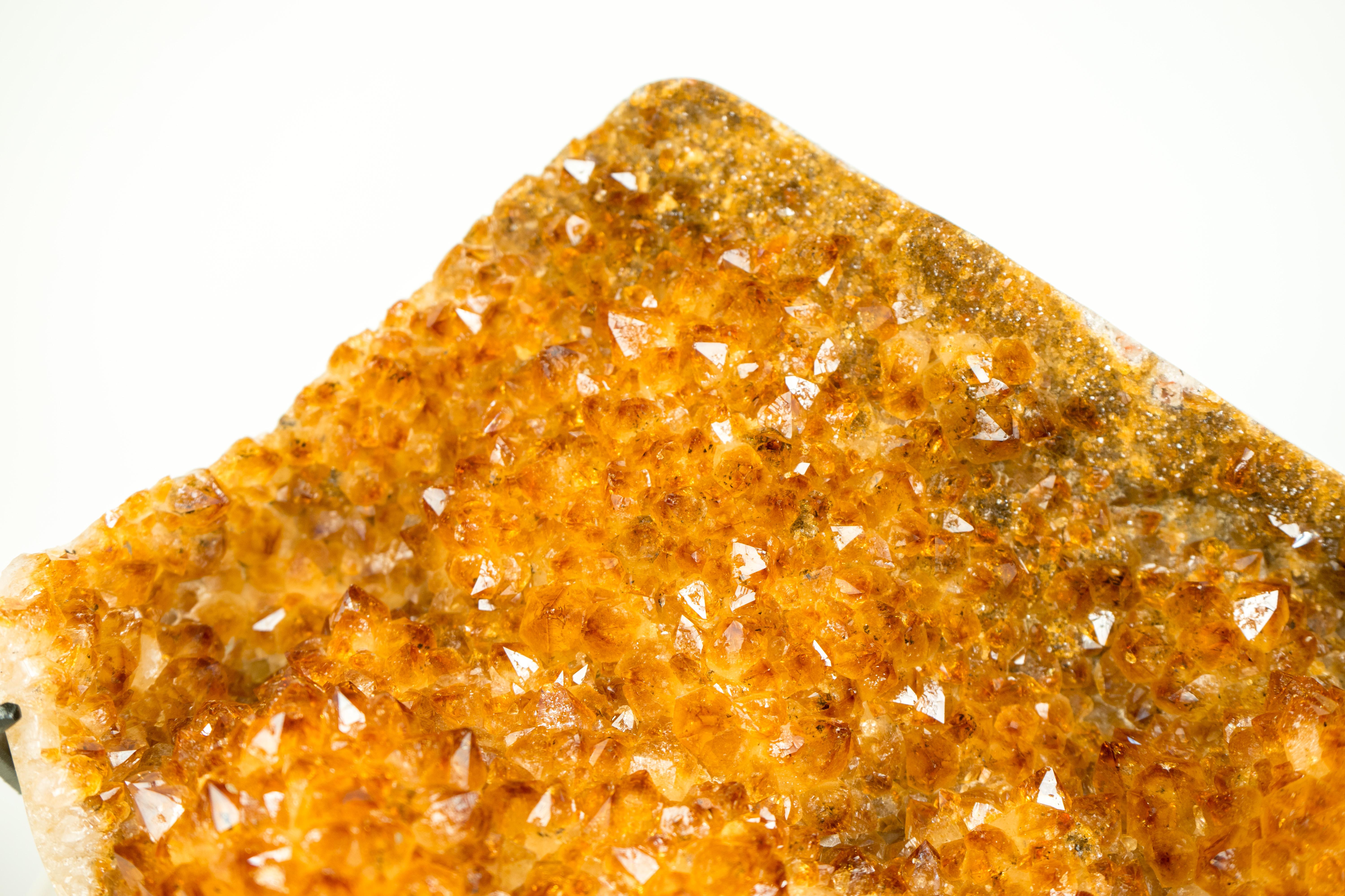 Sculptural Natural Citrine Crystal Cluster with Sparkly Orange Points For Sale 6