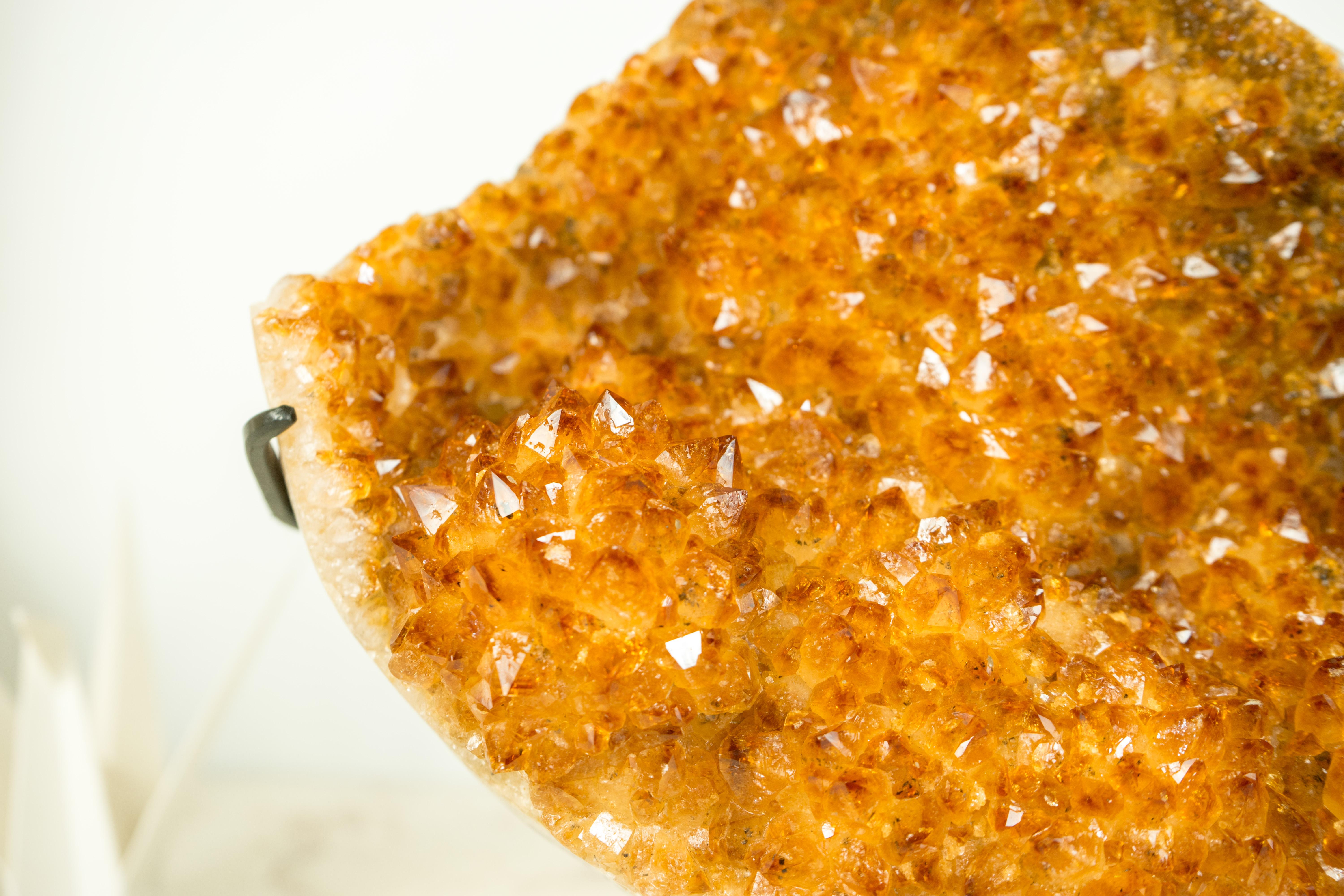 Sculptural Natural Citrine Crystal Cluster with Sparkly Orange Points For Sale 7