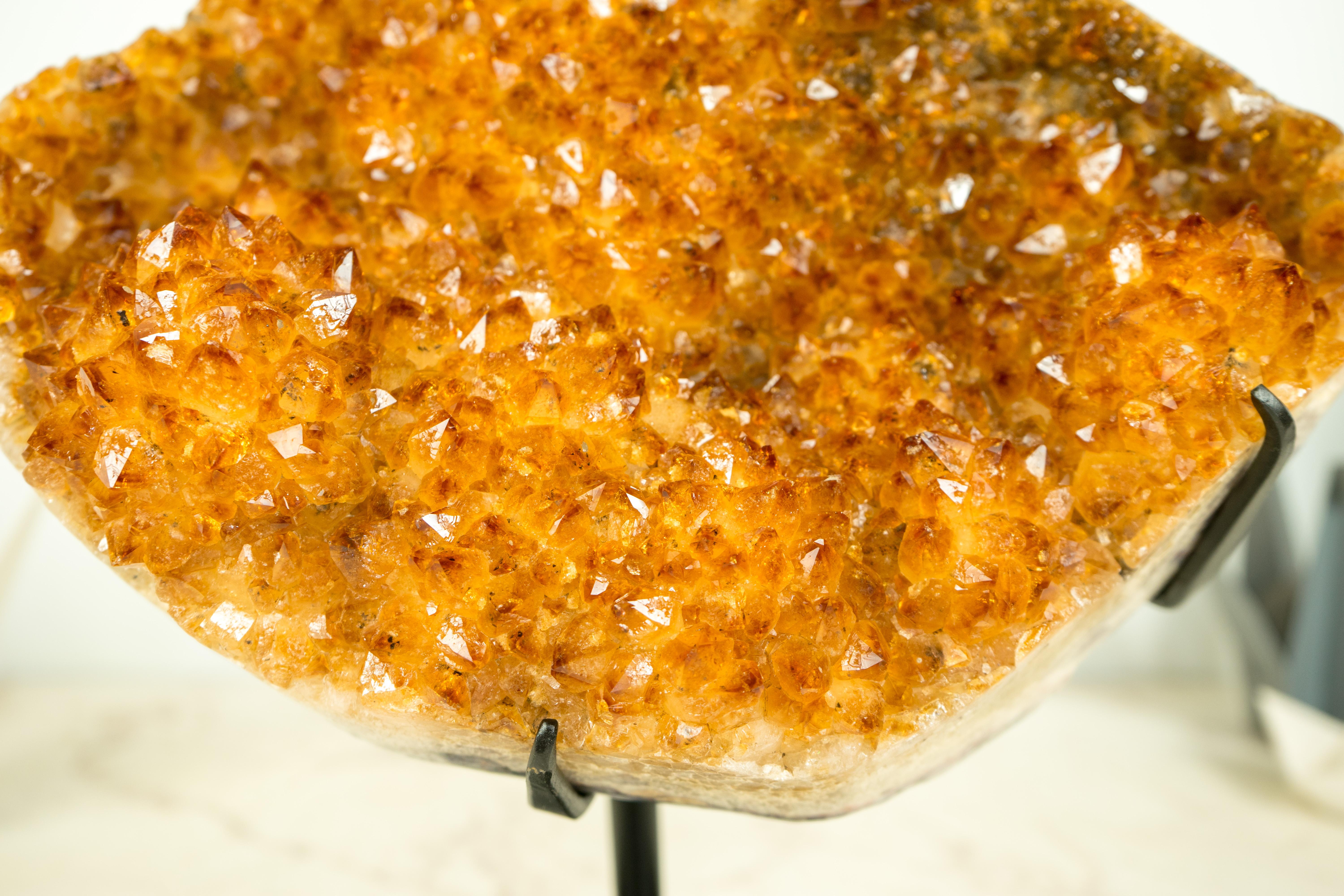 Sculptural Natural Citrine Crystal Cluster with Sparkly Orange Points For Sale 8