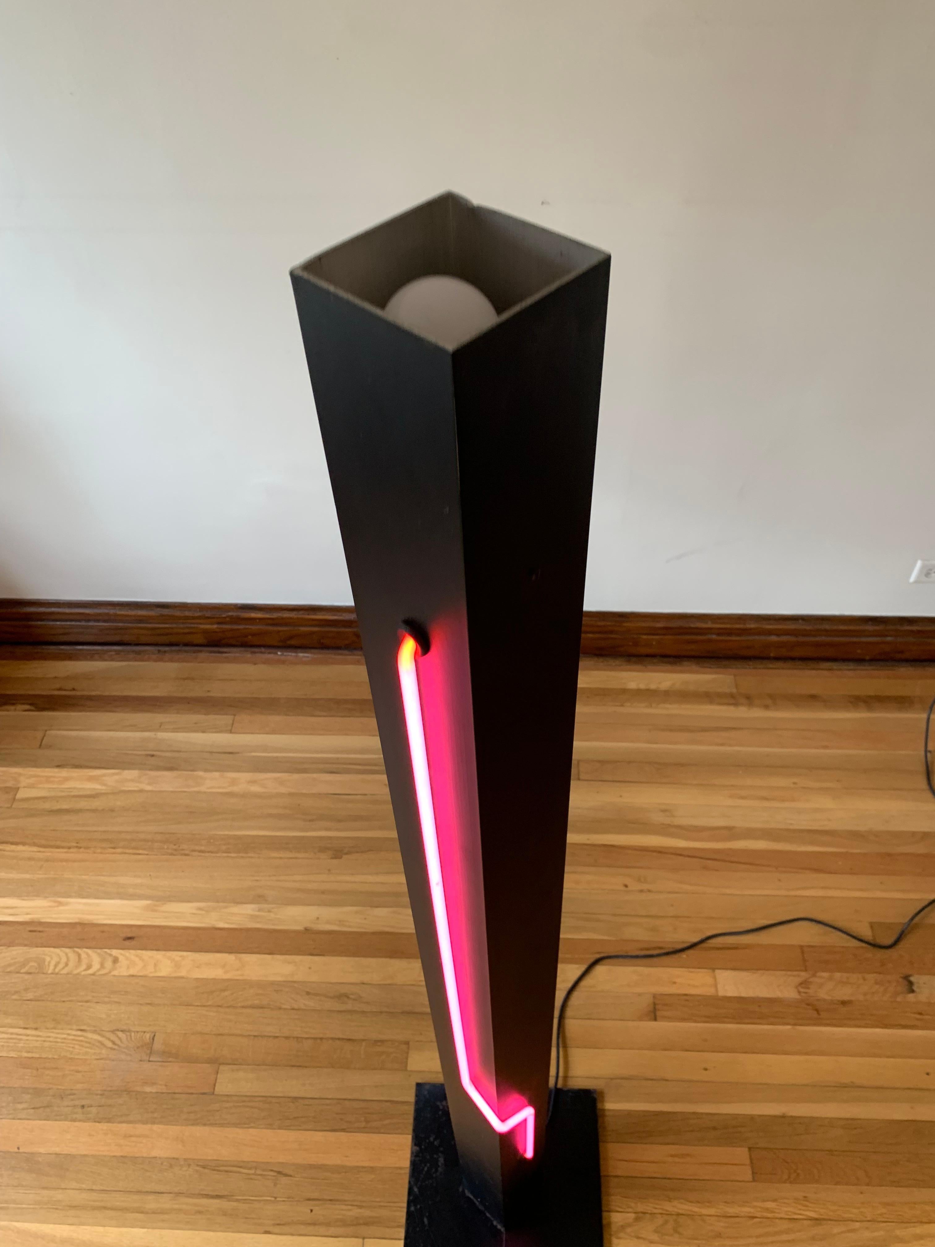 Sculptural Neon Torchiere Floor Lamp by Let There Be Neon for George Kovacs In Good Condition For Sale In Chicago, IL