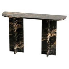 Sculptural Nero Picasso Marble Console Table, Bespoke Marble Table