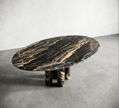 Sculptural Nero Picasso Marble Dining Table , Custom Sizes, Handmade