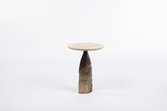 Sculptural Nesting Side Table in Bronze Patina Brass by Patrick Coard Paris