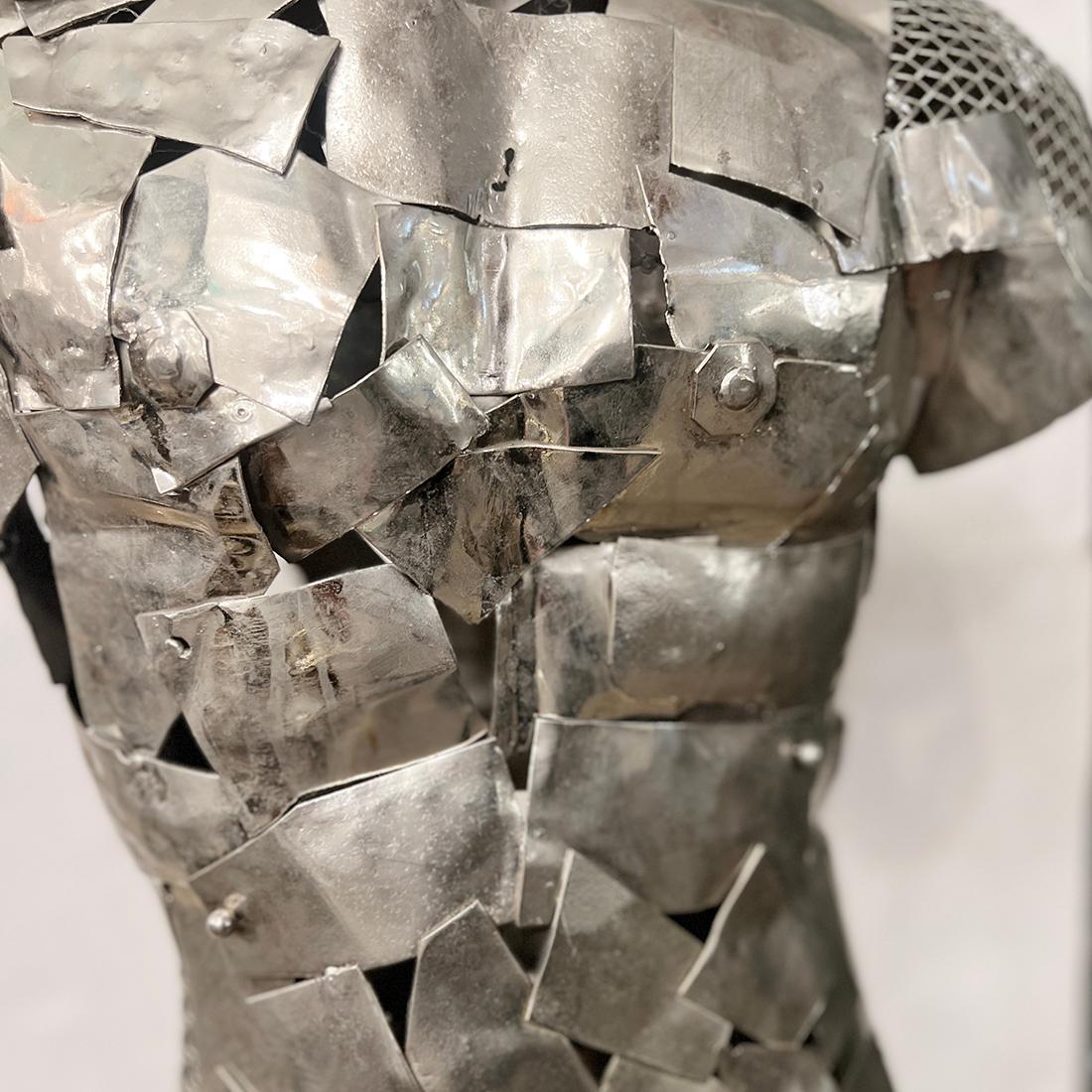 Italian Sculptural Nickel Plated Floor Lamp For Sale