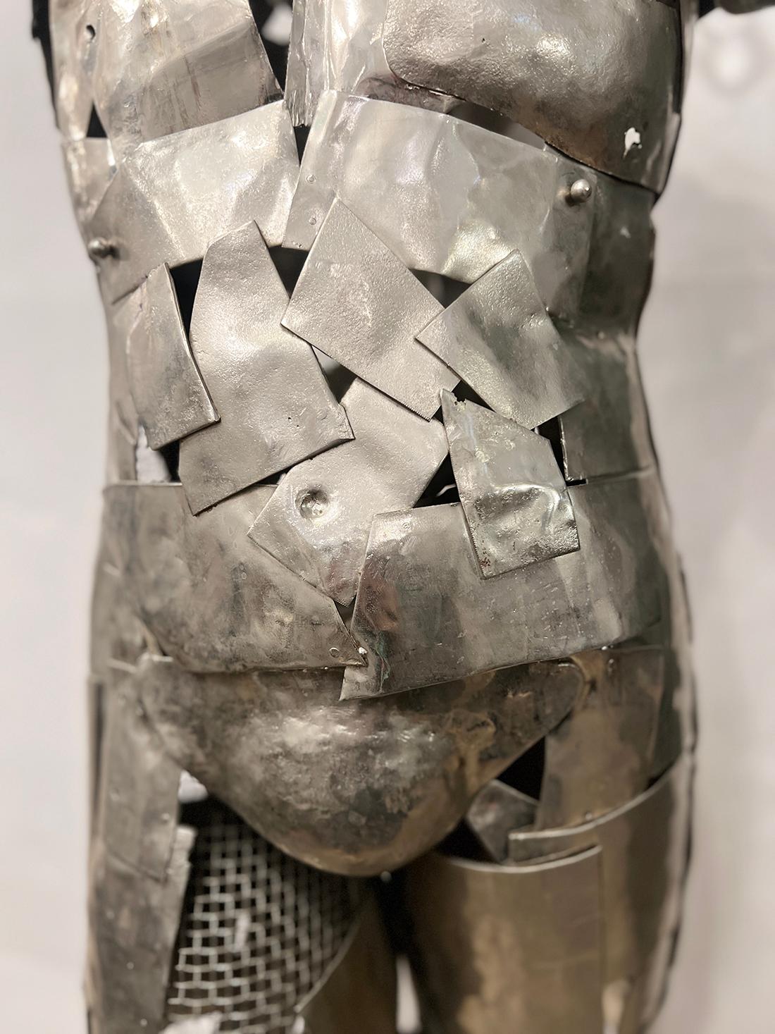 Sculptural Nickel Plated Floor Lamp In Good Condition For Sale In New York, NY