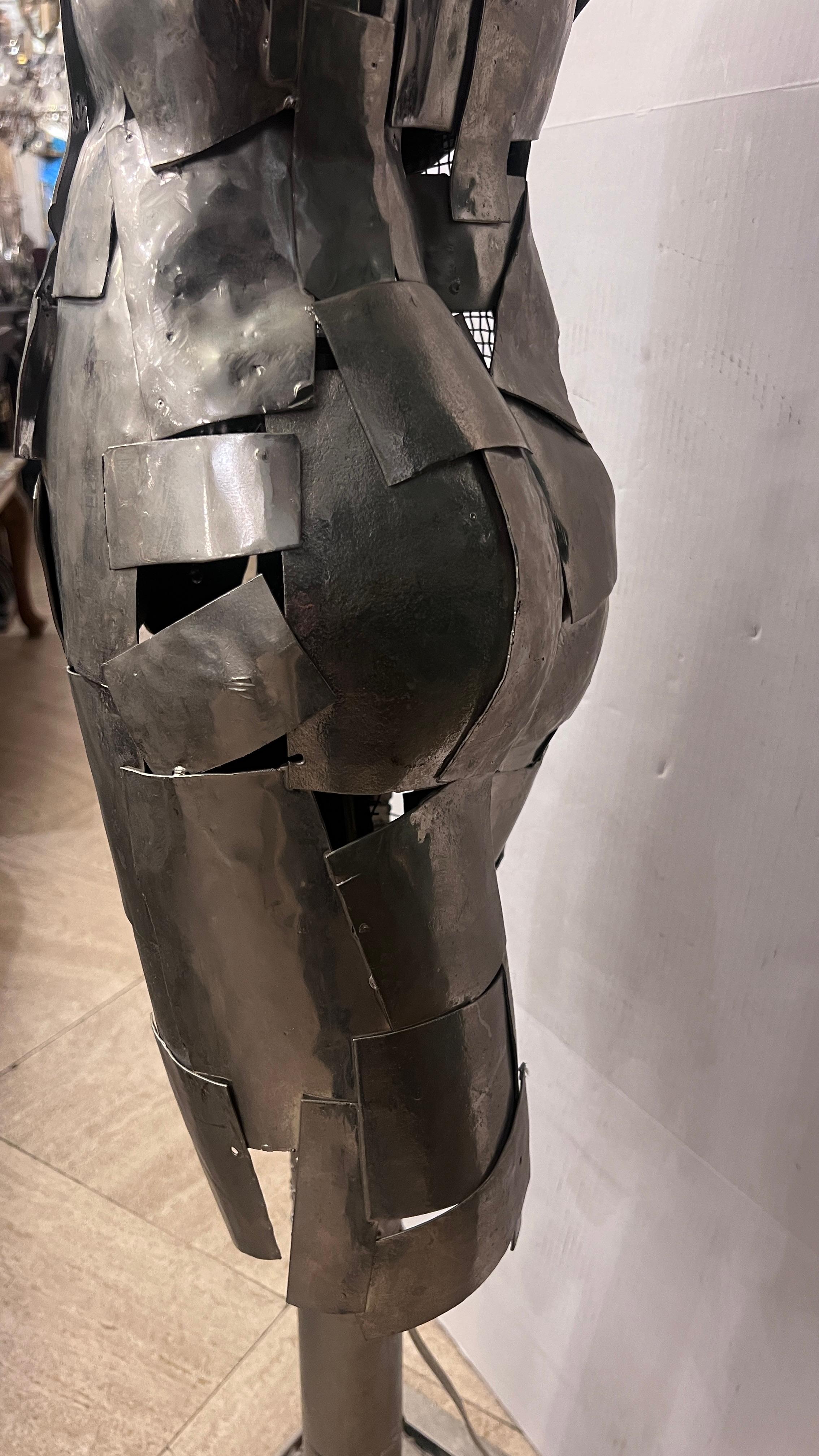 Sculptural Nickel Plated Floor Lamp For Sale 2