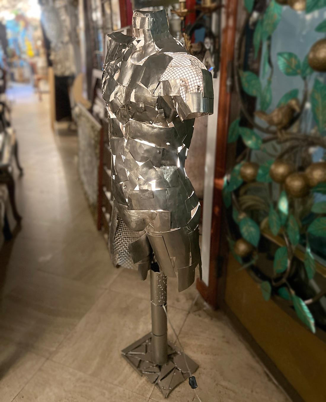 Sculptural Nickel Plated Floor Lamp For Sale 4