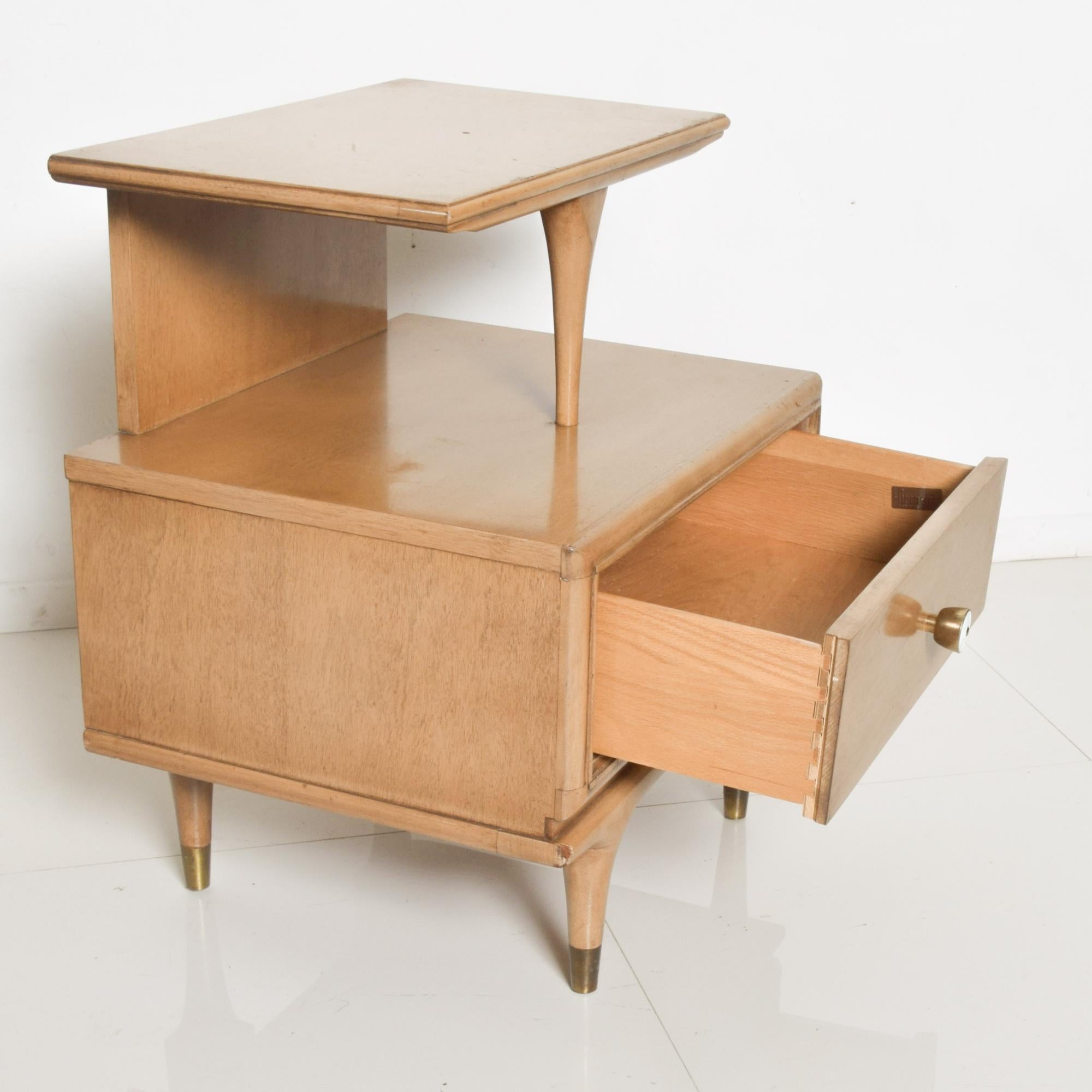 Sculptural Nightstands Side Tables by Kent Coffey Continental Sandalwood, 1960s 4