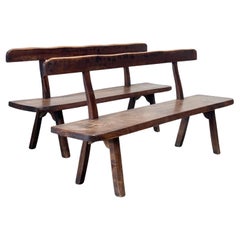 Sculptural oak bench by Aranjou