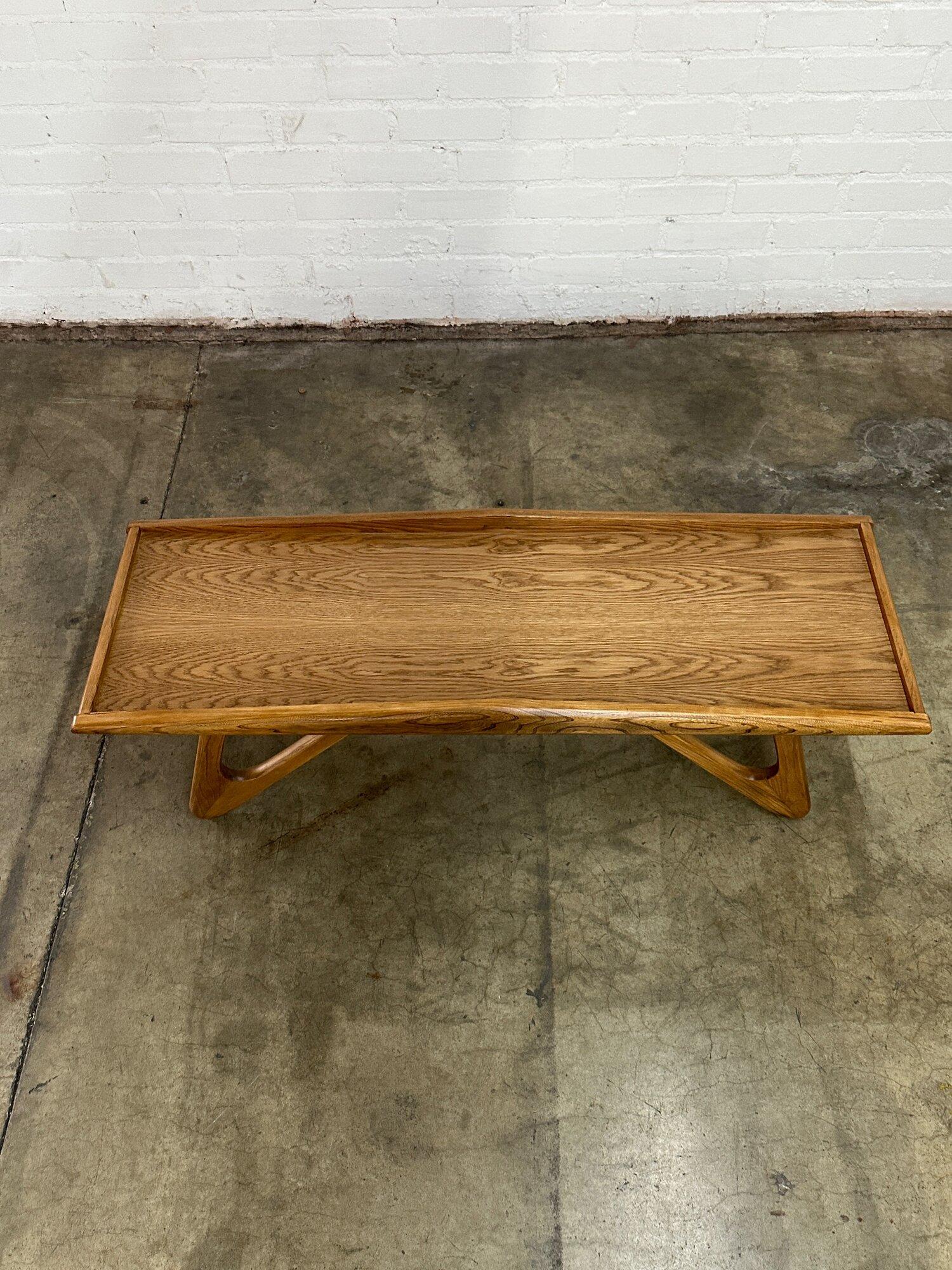 Mid-20th Century Sculptural oak coffee table For Sale