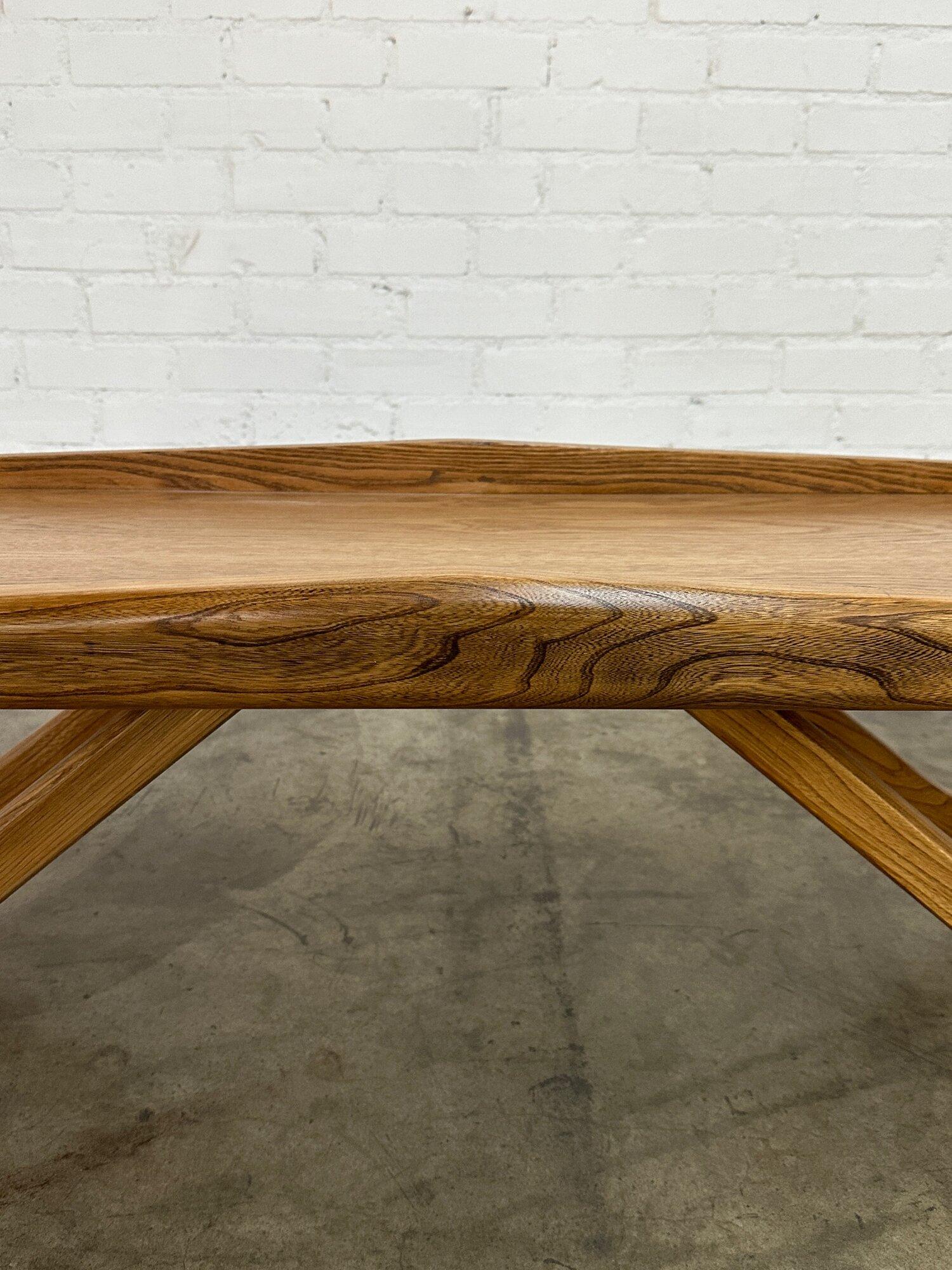 Sculptural oak coffee table For Sale 2