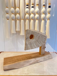 Sculptural Oak Lamp By Degivry, France