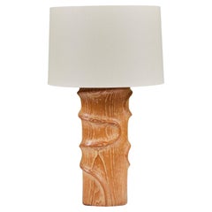 Sculptural Oak Table Lamp