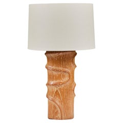 Retro Sculptural Oak Table Lamp