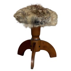Sculptural Oak Tripod Stool, Scandinavian Modern, 1940s