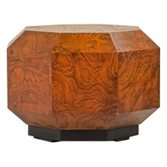 Sculptural Octagonal Burlwood Side Table by Milo Baughman