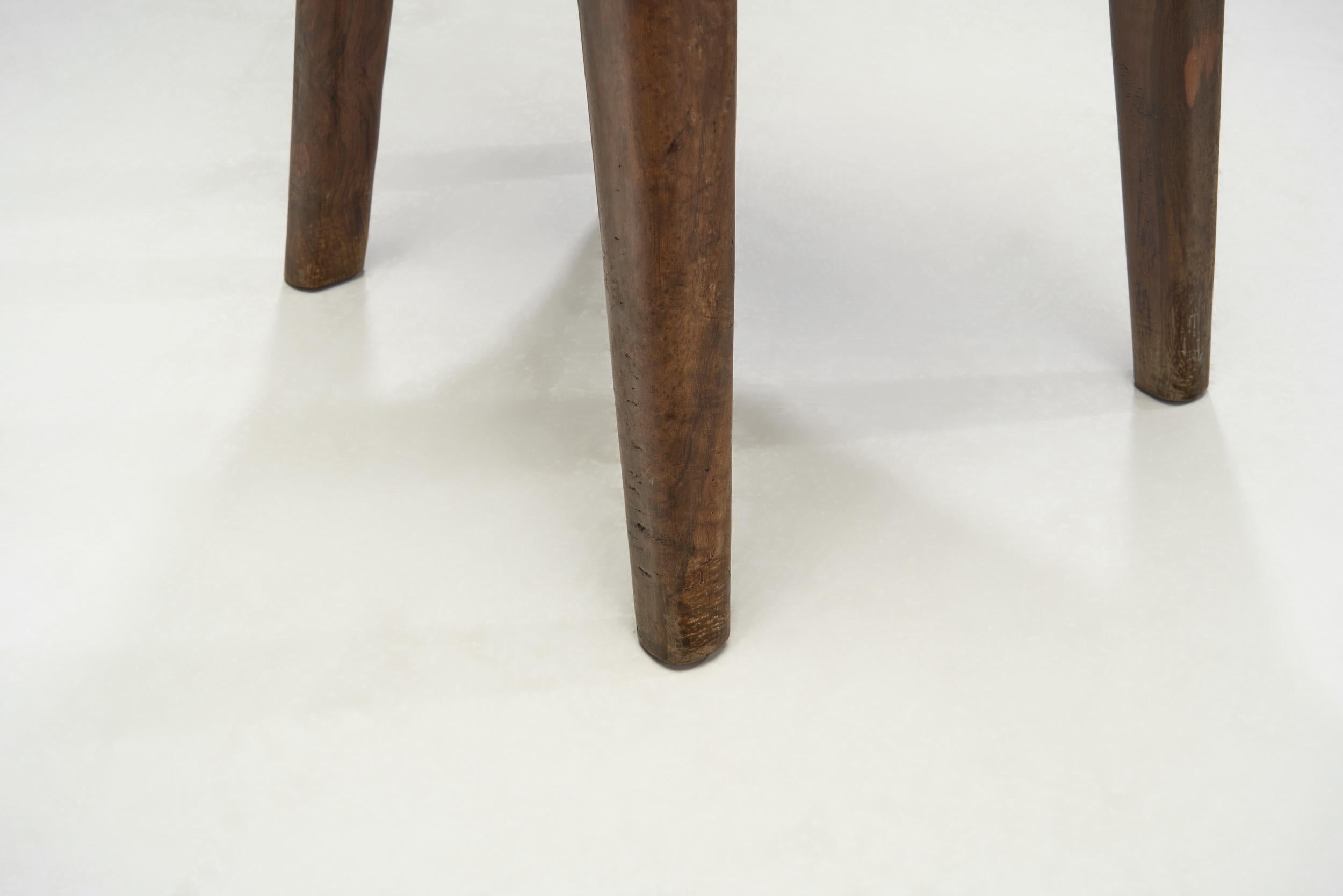 Sculptural Olive Wood High Back French Chair, France, 1970s For Sale 10