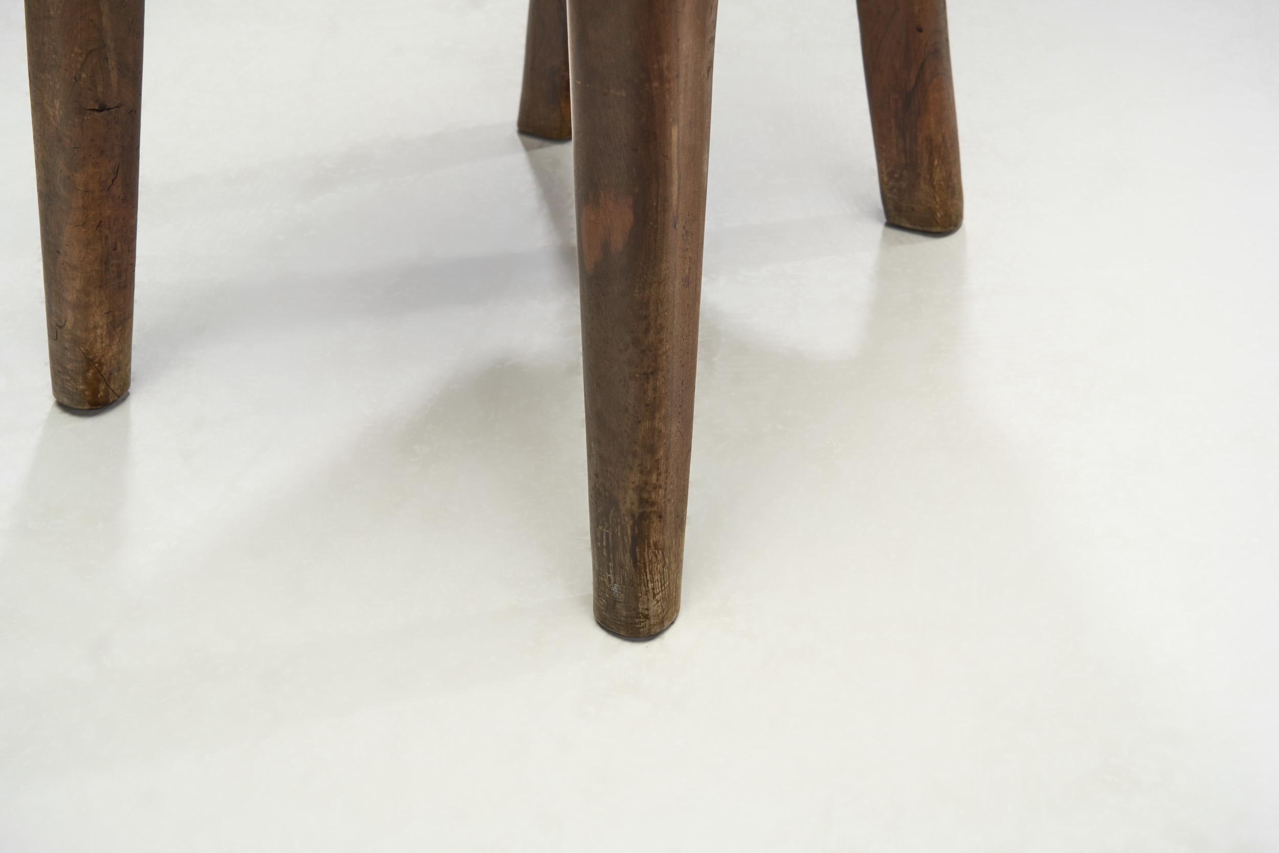 Sculptural Olive Wood High Back French Chair, France, 1970s For Sale 11