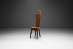 Sculptural Olive Wood High Back French Chair, France, 1970s