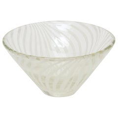 Sculptural Optical Swirled Swedish Glass Bowl
