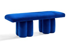 Organic Bold Blue Velvet Bench Visceral