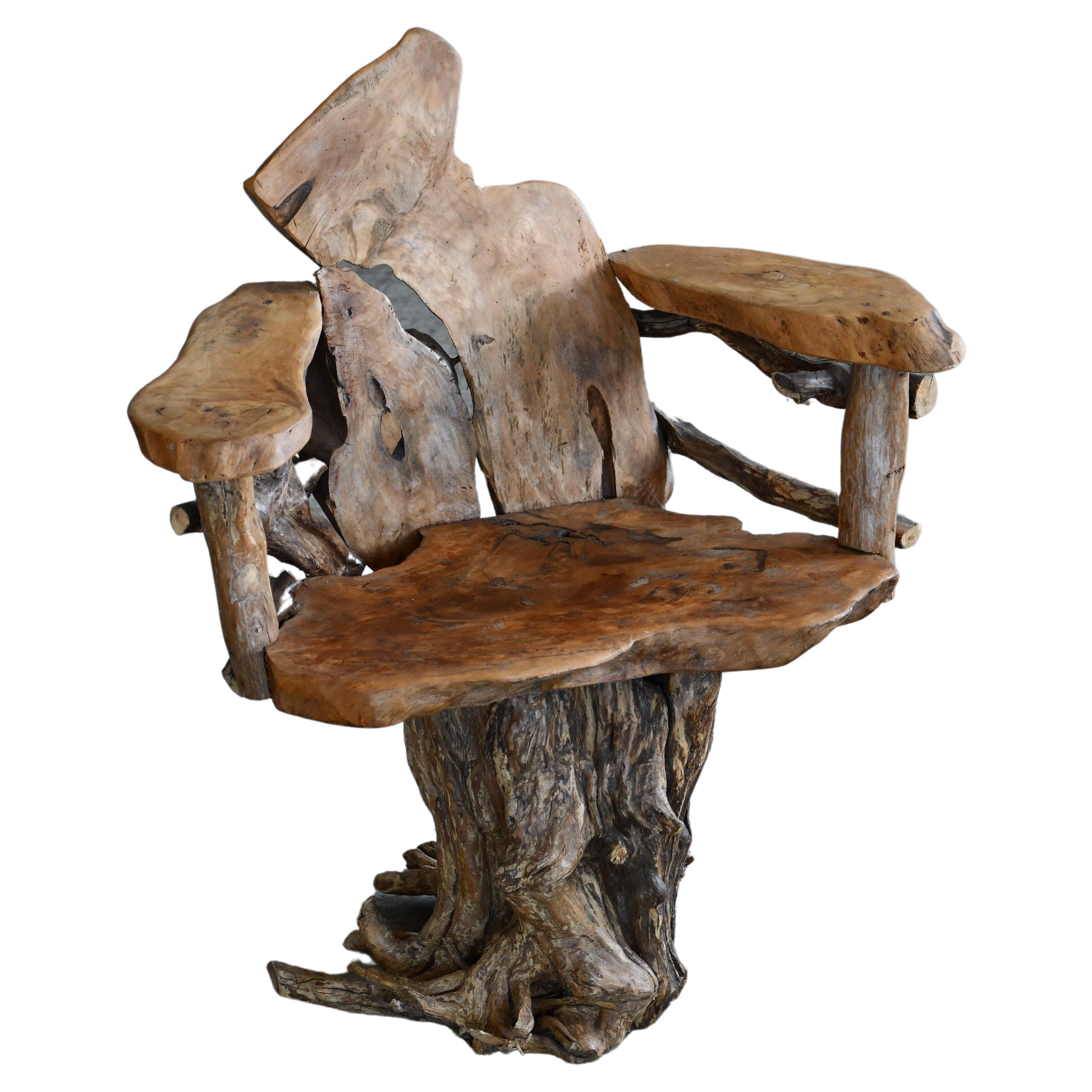 Skulpturaler organischer Stuhl aus Teakholzwurzel im Stil von Daryl Stokes  (Dänisch) im Angebot