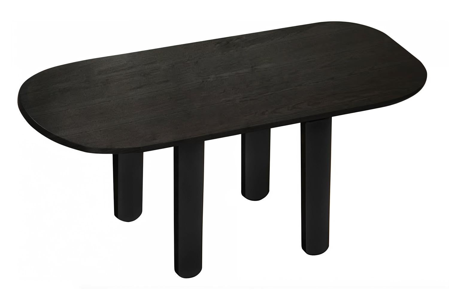 Portugais Sculpturale Table de salle à manger organique en bois de noyer foncé Folclore en vente