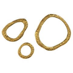 Sculptural Organic Gilt Metal Mirrors, Set of Three, Largest 95 cm