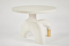 Sculptural Organic Hand Carved Bleached Ash Side Table by Casey McCafferty